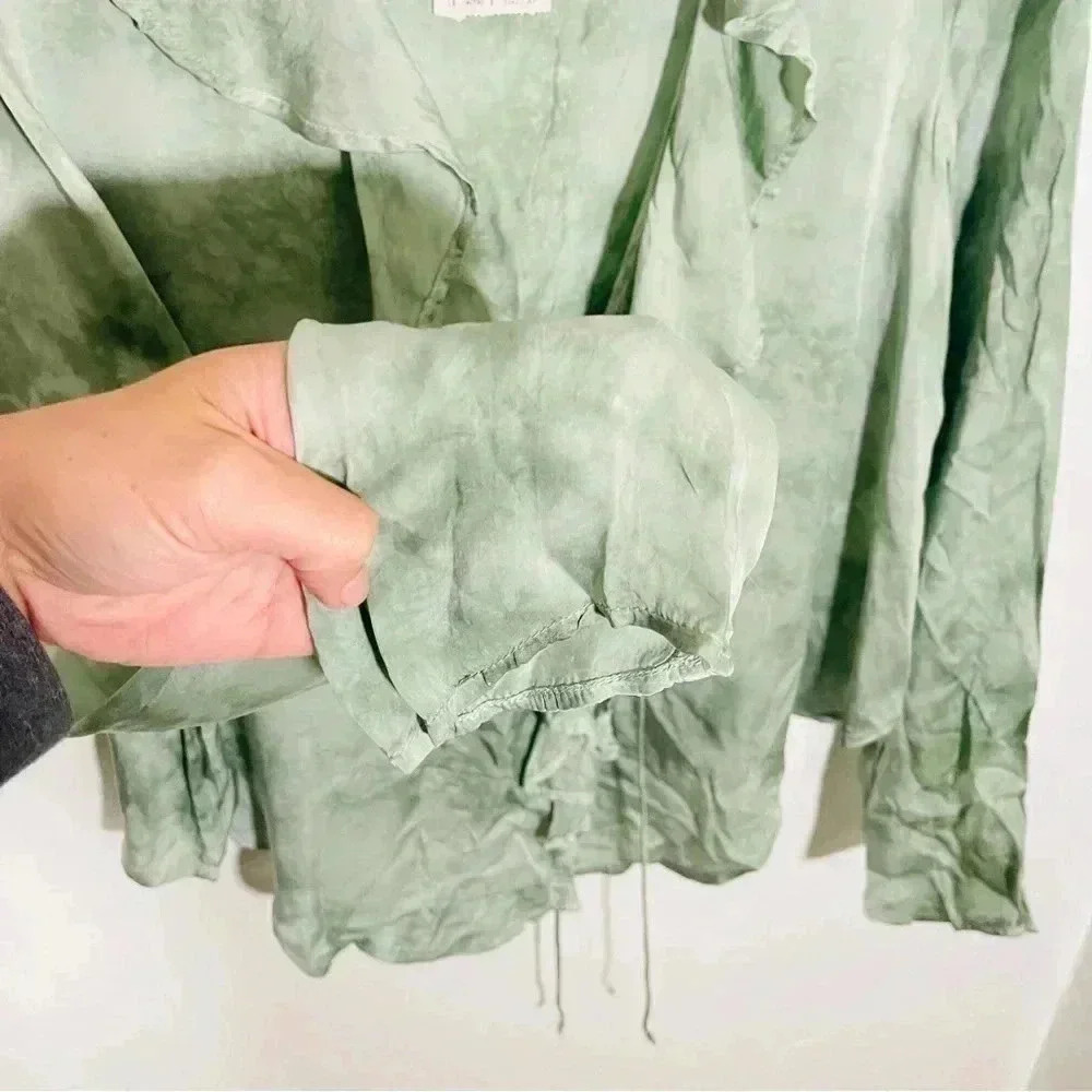 Free People Green Ruffle Blouse - Picture 8 of 9
